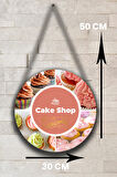 Pastane Salonu Duvar, Kapı, Tek Taraflı Askılı Pano Karşılama Tabelası, Pasta Dükkanı Süsü