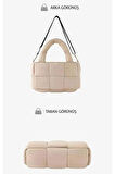 Puffer Tote Bag Kadın Omuz Çantası - Kabartmalı Kapitone Kadın Çantası - Krem