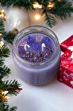 Purple Glow Lavanta Kokulu Mor Taşlı Ve Süslemeli Dekoratif Tasarım Mum / 330gr