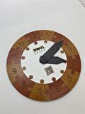 Renkli Daire Saat Puzzle (Ceviz-Kiraz)