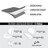 Kumaş Tay Tüyü Oto Koltuk Kılıfı - 5 Koltuk Tam Set-Kırmızı Renk