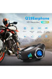 Q28 Motosiklet Kask Bluetooth Kulaklık 1080p Kamera Interkom Kulaklık Su Geçirmez Intercom