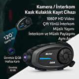 Q29 Kameralı Motosiklet İnterkom Kulaklığı Geniş Açılı Görüş HD Kayıt ve 32GB Hediye Kart