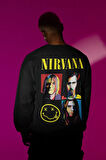 Nirvana Baskılı Unisex Oversize Müzik Grubu Sweatshirt