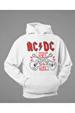 AC DC I Wanna Rock & Roll Baskılı Unisex Oversize Rock Metal Hoodie