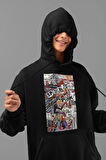 Marvel Spider-Punk Baskılı Unisex Hoodie, Oversize Spider-Man Sweatshirt
