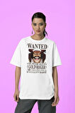 Dead Or Alive Gold Roger Wanted Yazılı Unisex Tişört, Oversize Anime Karakter Tişört