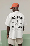 No Pain No Gain Baskılı Unisex Oversize Losing Is Not An Option Yazılı Tişört