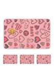 4 Adet Love Aşk Temalı Kart Kaplama Sticker Kart Etiketi