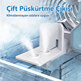 QASUL Taşınabilir klima 3 vitesli Mini Klima 900 ml Su Deposu Hava Soğutucu 7 renkli Gece Lambası