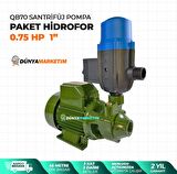 QB70 Santrifüj Pompa Paket Hidrofor 0,75 Hp 1''