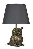 qdec Modern Dizayn Baykuş Abajur Gold Gri