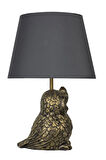 qdec Modern Dizayn Baykuş Abajur Gold Gri