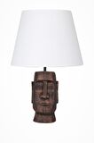 qdec Modern Dizayn Moai Abajur Bakır Beyaz