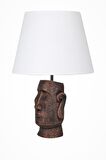 qdec Modern Dizayn Moai Abajur Bakır Beyaz