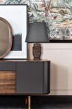 qdec Modern Dizayn Moai Abajur Bakır Gri