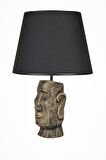 qdec Modern Dizayn Moai Abajur Gold Siyah