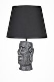 qdec Modern Dizayn Moai Abajur Gümüş Siyah