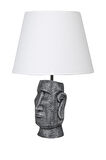 qdec Modern Dizayn Moai Abajur Gümüş Beyaz