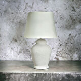 Qdec Vintage Seramik Abajur Rustik Granit - Ekru