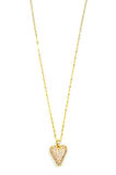 Taşlı Kalp Kolye - Altın