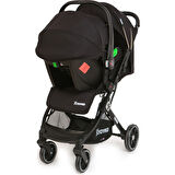 Quantum Kabin Boy Tek Elle Kolay Katlanır Pratik Bebek Arabası Travel Set Black Silver