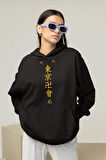 Anime Baskılı Unisex Oversize Hoodie