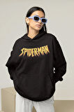 Spider-Man Yazılı Unisex Oversize Örümcek Adam Hoodie