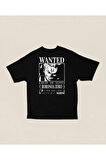 Wanted Anime Karakter Roronoa Zoro Baskılı Unisex Oversize Tişört