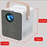Android 4K Destekli Wi-Fi + Bluetooth LCD LED Projeksiyon Cihazı - 220 Inç Yansıtma - Audio Hoparlör