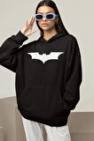 Batman Logo Baskılı Unisex Oversize Dc Karakter Hoodie