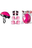 Pembe Vital F-sports Çocuk Için Kask Dizlik Dirseklik Koruyucu Set