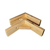 Barış Dizayn Doğal Ahşap Duvar Raf Ayağı 11x11cm Dayanıklı 90 Derece (2li set)
