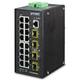 Endüstriyel Tip L2+ Yönetilebilir Switch (Industrial L2+ Managed Switch)&lt;br&gt;
16-Port 10/100/1000T&lt;br&gt;
4 x 1000BASE-SX/LX/BX SFP/mini-GBIC yuva (Port-17 ile Port-20 arası), 100Base-FX SFP u