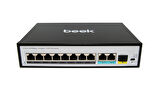 Beek Yönetilemeyen PoE+ Switch&lt;br&gt;
8 x 10/100BASE-T IEEE802.3af/at PoE+ port (Port başına 30.8 watt) (PoE Güç Bütçesi maks. 120 Watt)&lt;br&gt;
2 x 10/100/1000BASE-T port (combo)&lt;br&gt;
1 x 1