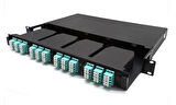 BN-19FPMPO-4 Panel için MPO Kaset OM3; 2 x MPO Adaptör, 12xLC Dublex Adaptör, 2 x 6LC Duplex OM3 MPO Bağlantı Kablosu Dahil (4 port BN-19FPMPO-4 model MPO Boş Patch Panel haricen temin edilmelidir)
