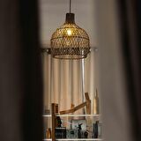 Bambu Çapraz Avize Rattan Sarkıt: SHADOW