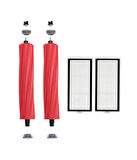 Roborock Q7 Max, Q7 Max Plus Uyumlu Yedek Ana Fırça ve Hepa Filtre-4 Parça