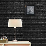Siyah Silinebilir Kendinden Yapışkanlı Duvar Kağıdı Esnek Panel 3d Tuğla Desen 35x38cm 1 Adet