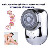 Mini Seyahat Boy Lazer Epilasyon Öncesi Tüy Kısaltma Makinesi Sıfır Sakal ve Yanak İçin Islak ve Kuru Kullanım