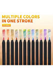 12 adet Gradyan Gökkuşağı Sihirli Kalem - Kawaii Yaratıcı Yazı ve Sanat Malzemeleri