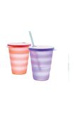 Tupperware Eko Pipetli Bardak 2'li lila-turuncu