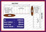 Raf Etiketi 100x38 350 Sarım Yatay  Kenardan Çeltikli
