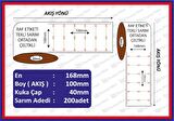 Raf Etiketi 100x168 200 Sarım Yatay Ortadan Çeltikli