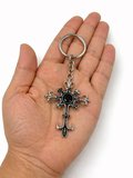 Gotik Siyah Renk Detaylı Metal Anahtarlık Unisex Aksesuar