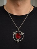 Naruto Sharingan Metal Kolye Gümüş Renk 60 cm Zincir Unisex Anime Aksesuar