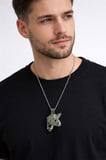 Unicorn Kolye Gümüş Renk Parlayan 60 cm Zincir Unisex Metal Aksesuar