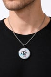 TWICE Logo Desenli Gümüş Renk Zincir Kolye Unisex 60 cm Metal