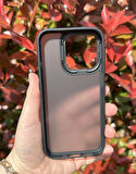 iPhone 15 Pro Uyumlu Kaliteli Sararmaz Siyah - Şeffaf  Kılıf - Kırılmaz Cam Hediyeli