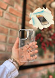 iPhone 16 Uyumlu Fiyonk ve İncili Kaliteli Şeffaf Kılıf - Kırılmaz Cam Hediyeli